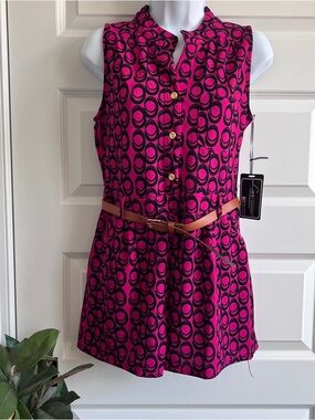 LOVE UNIVERSITY Romper Hot Pink Pockets Sz Large NWT